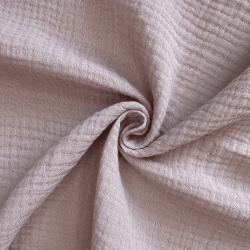 Ткань Муслин Жатый, цвет Пыльно-Розовый (на отрез)  в Ставрополе