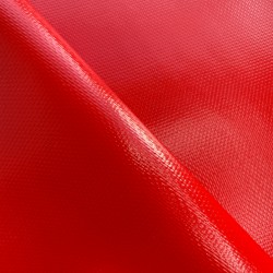 Ткань ПВХ 600 гр/м2 плотная, Красный (Ширина 150см), на отрез  в Ставрополе