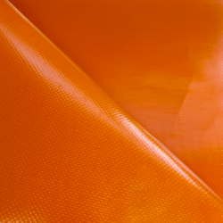 Ткань ПВХ 450 гр/м2, Оранжевый (Ширина 160см), на отрез  в Ставрополе