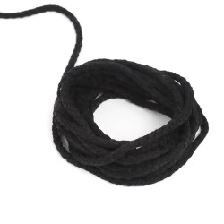 Шнур для одежды тип 2, цвет Чёрный (плетено-вязаный/полиэфир)  в Ставрополе
